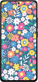 Силиконовый чехол Цветочный фон v4 для Xiaomi POCO X7 PRO - 5494u-3907 изображение 