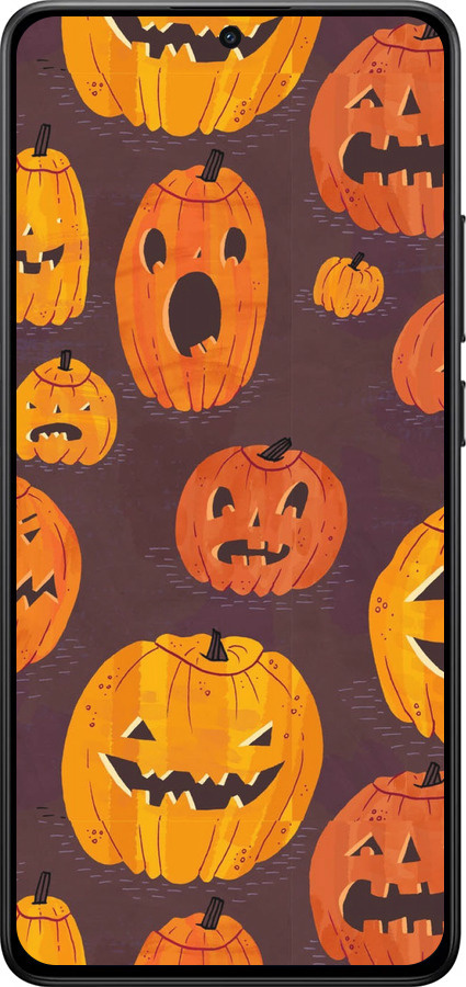 Силиконовый чехол Тыквы на Хеллоуин для Xiaomi POCO X7 PRO - 233u-3907 изображение 