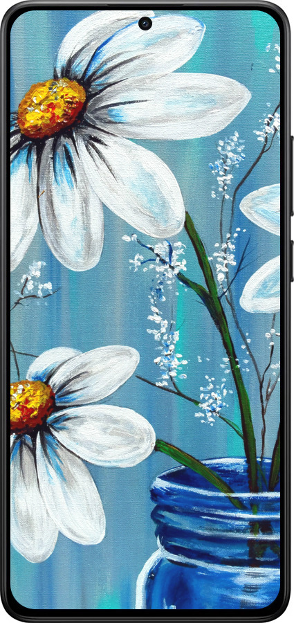 Силиконовый чехол Красивые арт-ромашки для Xiaomi POCO X7 PRO - 4031u-3907 изображение 