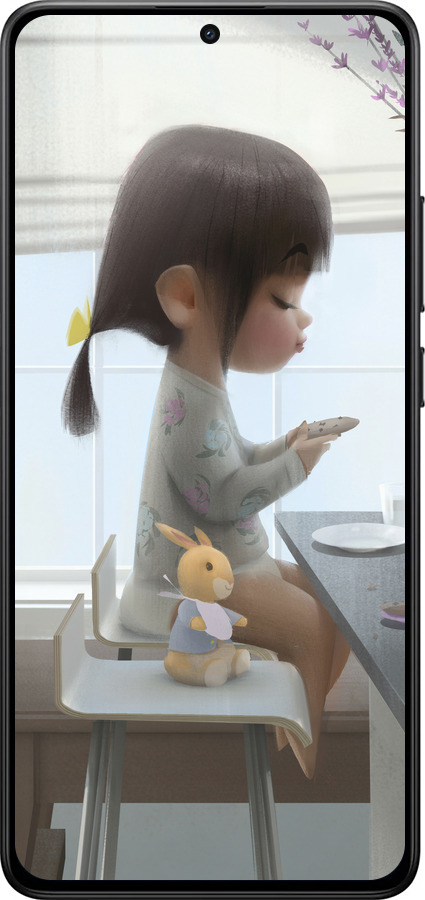Силиконовый чехол Милая девочка с зайчиком для Xiaomi POCO X7 PRO - 4039u-3907 изображение 