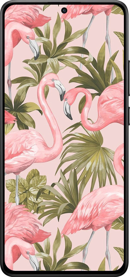 Силиконовый чехол фламинго 2 для Xiaomi POCO X7 PRO - 4360u-3907 изображение 