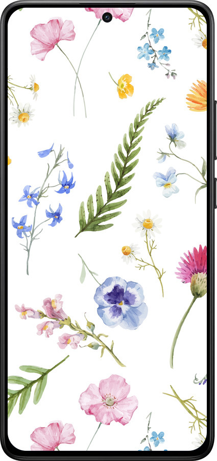 Силиконовый чехол Цветочный фон v2 для Xiaomi POCO X7 PRO - 5472u-3907 изображение 