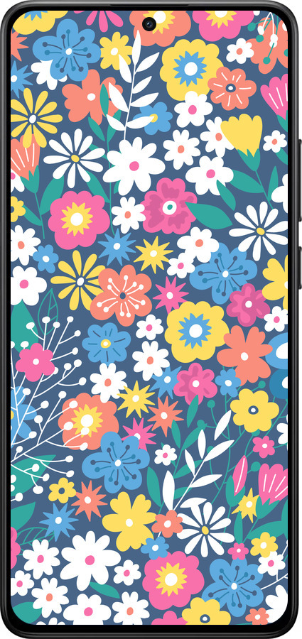 Силиконовый чехол Цветочный фон v4 для Xiaomi POCO X7 PRO - 5494u-3907 изображение 