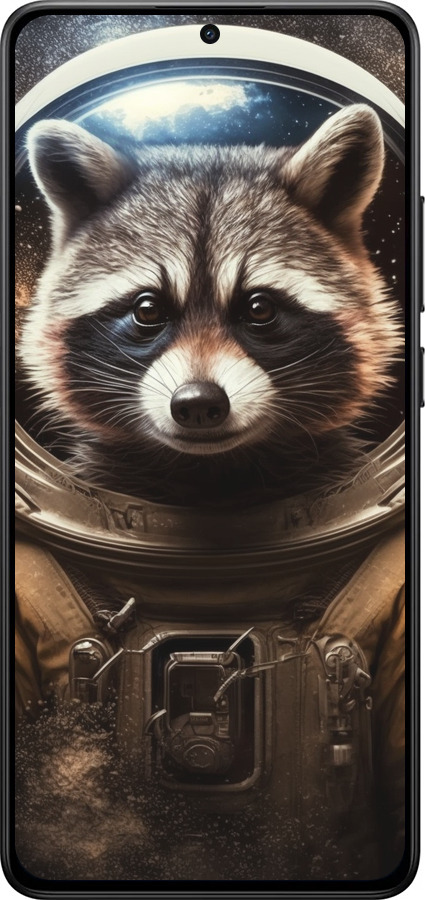 Силиконовый чехол Raccoon austronaut для Xiaomi Turbo 4 - 5581u-4013 изображение 