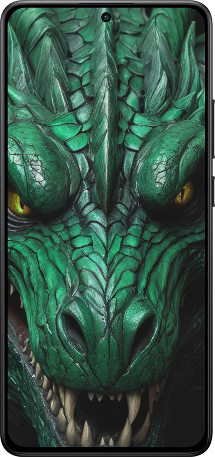 Силиконовый чехол Зелёный дракон v2 для Xiaomi POCO X7 PRO - 5817u-3907 изображение 