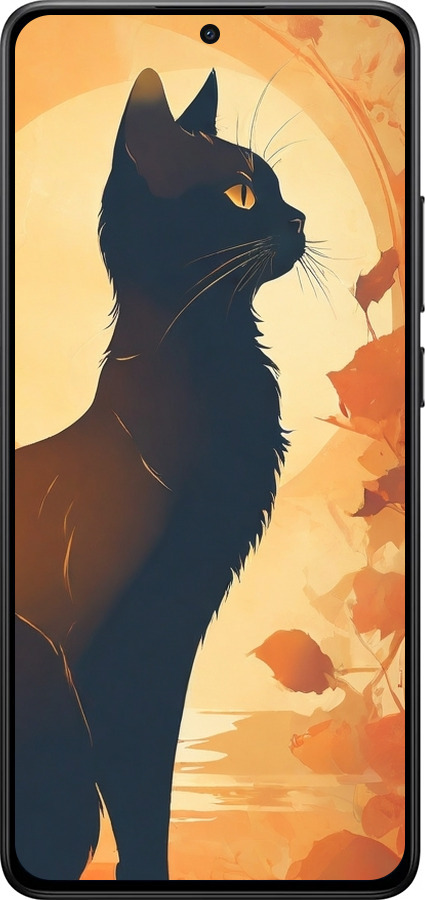 Силиконовый чехол Черная кошка v2 для Xiaomi POCO X7 PRO - 5830u-3907 изображение 