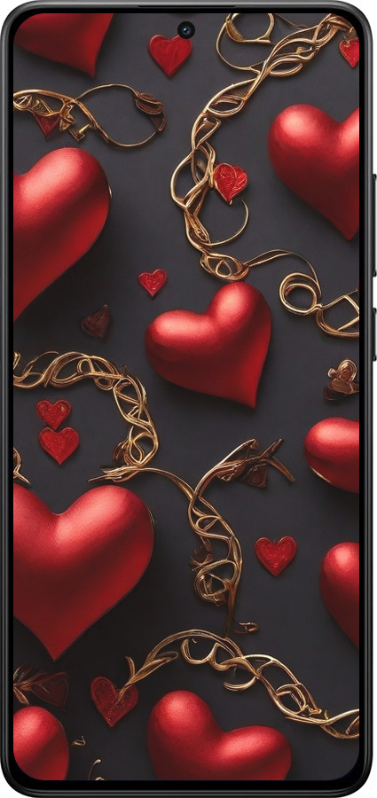 Силиконовый чехол Сердечки для Xiaomi POCO X7 PRO - 5831u-3907 изображение 
