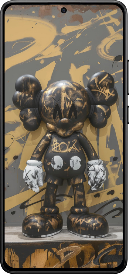 Силиконовый чехол Bronze kaws для Xiaomi POCO X7 PRO - 6097u-3907 изображение 
