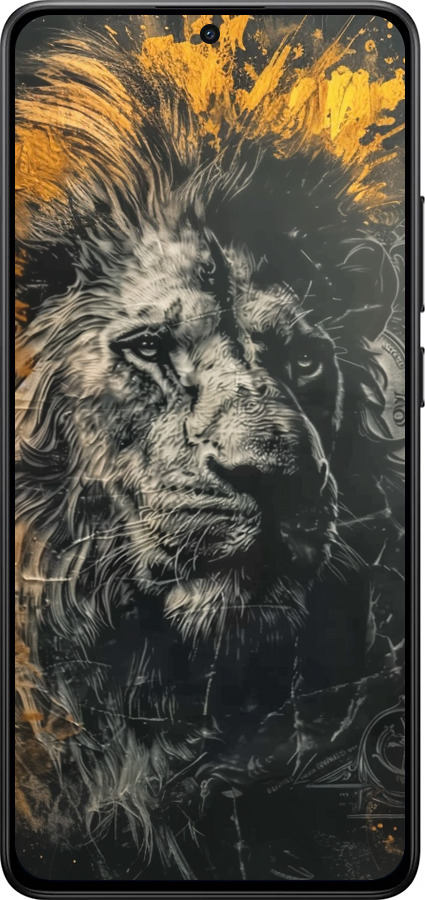 Силіконовий чехол Лев у золотих фарбах для Xiaomi POCO X7 PRO - 6155u-3907 изображение 
