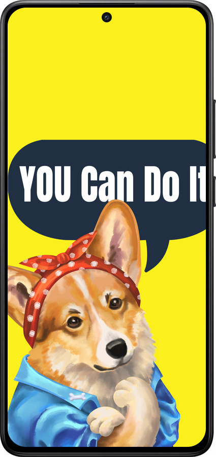 Силиконовый чехол чехол с корги You Can Do It для Xiaomi POCO X7 PRO - 6184u-3907 изображение 