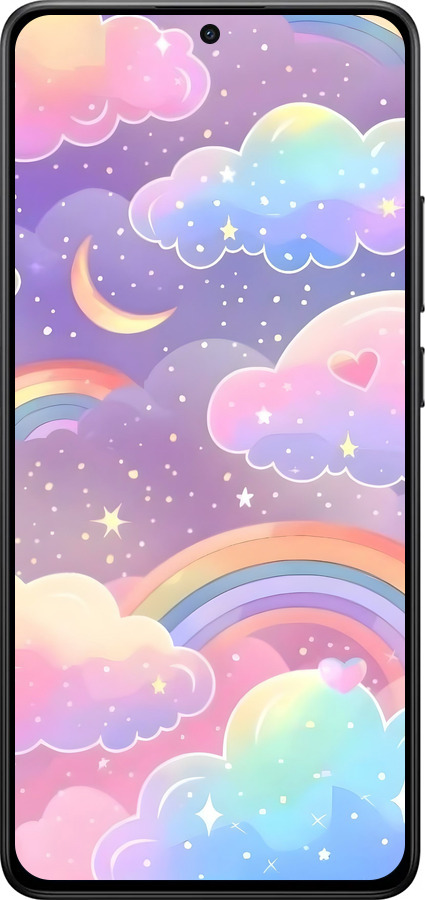 Силиконовый чехол Облака и радуга для Xiaomi Turbo 4 - 6312u-4013 изображение 
