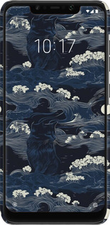 3D пластиковый матовый чехол Морская тематика в стиле арт-деко для Xiaomi Pocophone F1 - 6520m-1556 изображение 