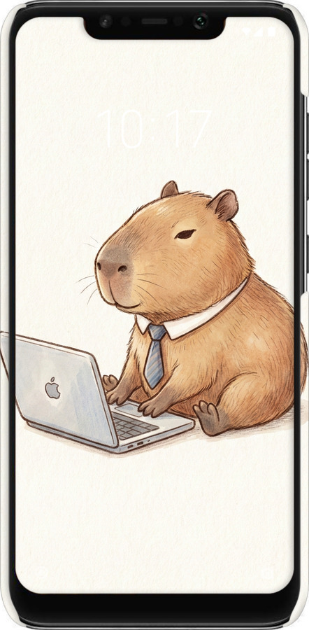 3D пластиковый матовый чехол Funny Capybara CEO Working для Xiaomi Pocophone F1 - 6777m-1556 изображение 