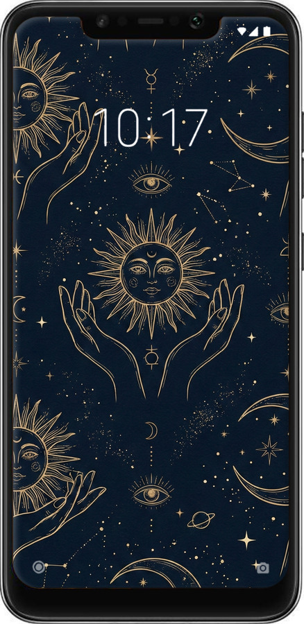 2D пластиковый чехол Celestial Harmony: Sun & Moon Gold Mystic Pattern для Xiaomi Pocophone F1 - 6778t-1556 изображение 
