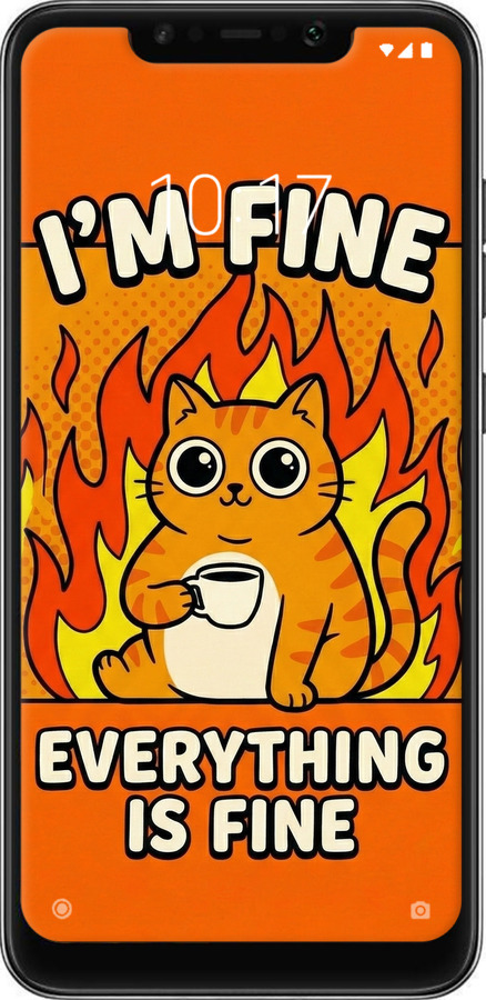 2D пластиковий чехол Funny Cat для Xiaomi Pocophone F1 - 6786t-1556 изображение 