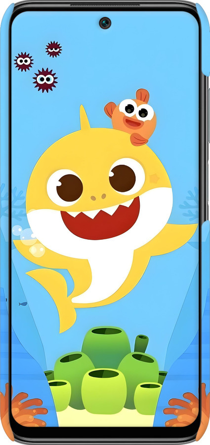 3D пластиковий матовий чехол Бейби Шарк для Xiaomi Redmi 10 - 6303m-2488 изображение 