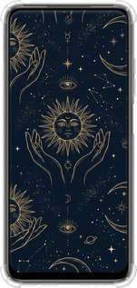 Силикон с усиленными углами чехол Celestial Harmony: Sun & Moon Gold Mystic Pattern для Xiaomi Redmi 10 - 6778sp-2488 изображение 