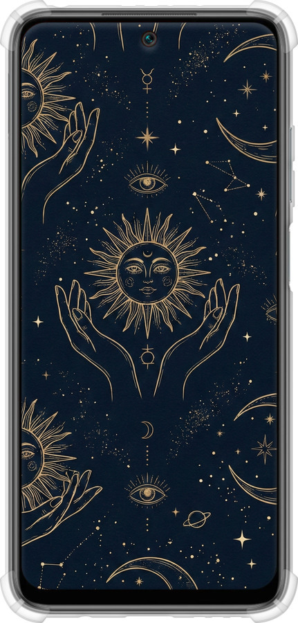 Силикон с усиленными углами чехол Celestial Harmony: Sun & Moon Gold Mystic Pattern для Xiaomi Redmi 10 - 6778sp-2488 изображение 