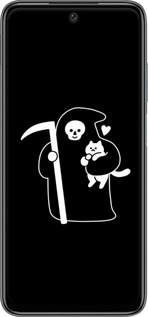 2D пластиковий чехол Мінімалістичний арт: смерть та кішка для Xiaomi Redmi 10 - 6529t-2488 изображение 