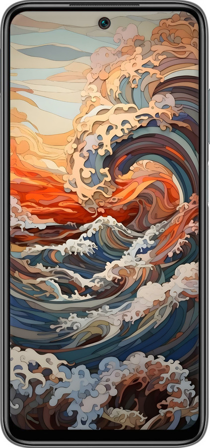 2D пластиковый чехол Арт волны для Xiaomi Redmi 10 - 6324t-2488 изображение 