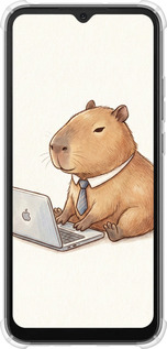 Силикон с усиленными углами чехол Funny Capybara CEO Working для Xiaomi Redmi 10A - 6777sp-2578 изображение 