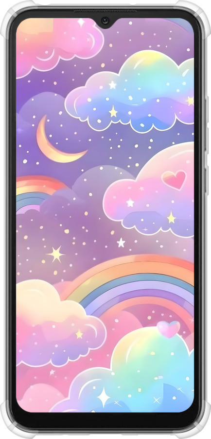 Силикон с усиленными углами чехол Облака и радуга для Xiaomi Redmi 10A - 6312sp-2578 изображение 