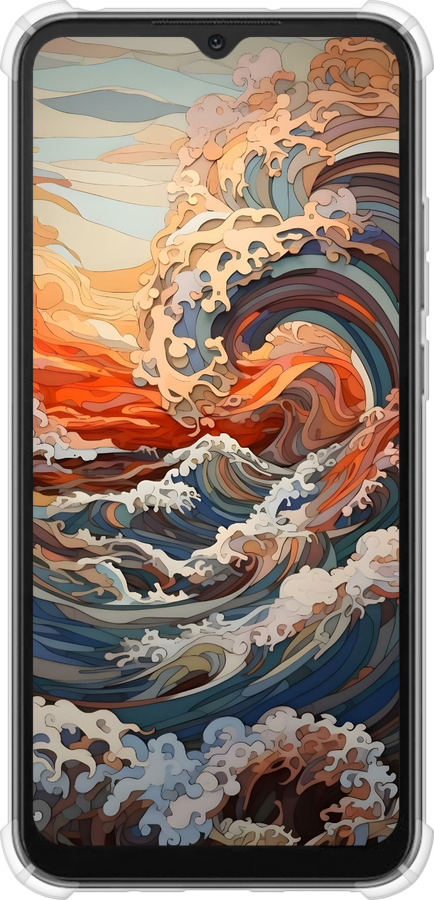 Силикон с усиленными углами чехол Арт волны для Xiaomi Redmi 10A - 6324sp-2578 изображение 