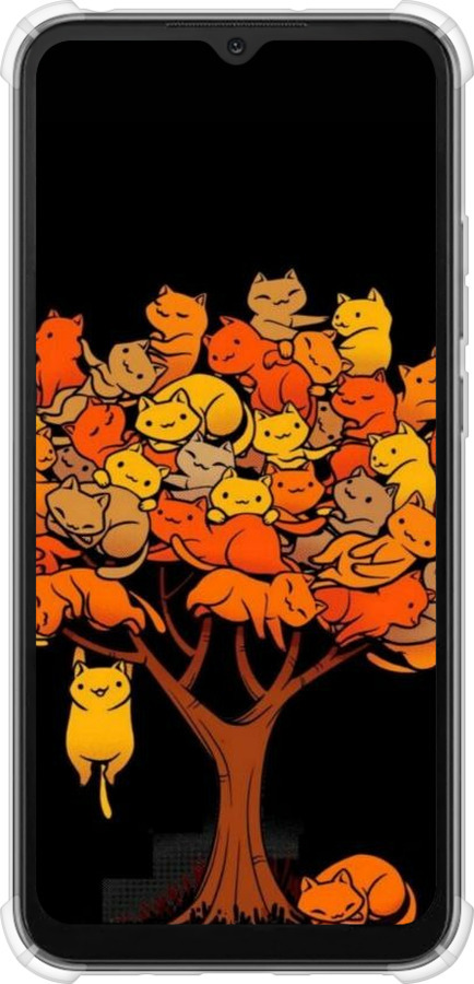 Силикон с усиленными углами чехол Дерево и котики для Xiaomi Redmi 10A - 6516sp-2578 изображение 