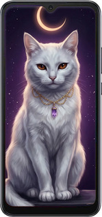 Силиконовый чехол Mystic White Cat Gothic Dark Purple Gold для Xiaomi Redmi 10A - 6805u-2578 изображение 