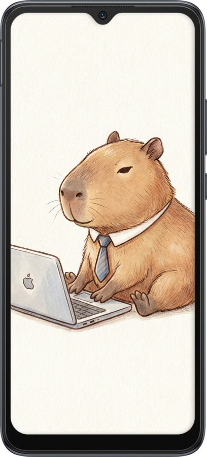 TPU чехол Funny Capybara CEO Working для Xiaomi Redmi 10C - 6777b-2591 изображение 