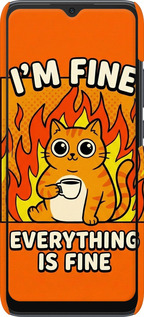 3D пластиковый матовый чехол Funny Cat для Xiaomi Redmi 10C - 6786m-2591 изображение 