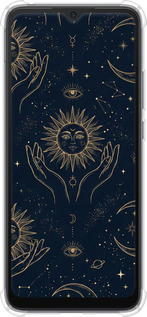 Силіконовий протиударний с посиленими кутами чехол Celestial Harmony: Sun & Moon Gold Mystic Pattern для Xiaomi Redmi 10C - 6778sp-2591 изображение 
