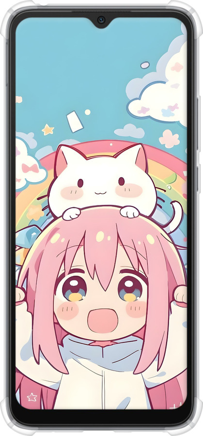 Силикон с усиленными углами чехол Девочка аниме радуга для Xiaomi Redmi 10C - 6304sp-2591 изображение 