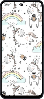 TPU чехол Единорог и кофе для Xiaomi Poco M6 Pro 5G - 4661b-3859 изображение 