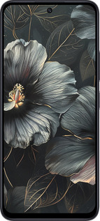 TPU чехол Черные цветы для Xiaomi Poco M6 Pro 5G - 6031b-3859 изображение 