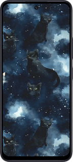 TPU чехол Изображение Кошек с тёмной акварелью для Xiaomi Poco M6 Pro 5G - 6521b-3859 изображение 
