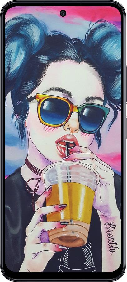TPU чехол Арт-девушка в очках для Xiaomi Poco M6 Pro 5G - 3994b-3859 изображение 