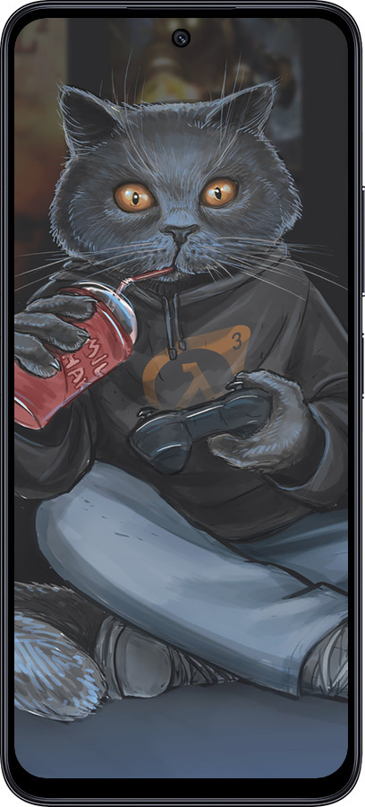 TPU чехол gamer cat для Xiaomi Poco M6 Pro 5G - 4140b-3859 изображение 