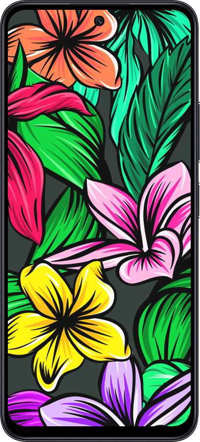 TPU чехол Тропические цветы 1 для Xiaomi Poco M6 Pro 5G - 4753b-3859 изображение 