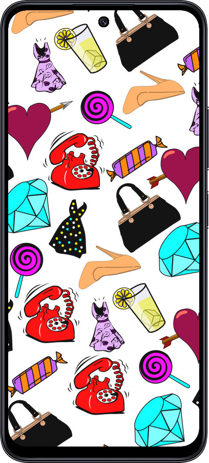 TPU чехол stickers для Xiaomi Redmi Note 12R - 4757b-3860 изображение 