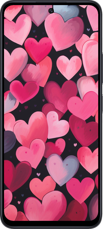 TPU чехол Сердечки 4 для Xiaomi Poco M6 Pro 5G - 5662b-3859 изображение 