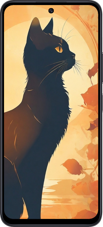 TPU чехол Черная кошка v2 для Xiaomi Poco M6 Pro 5G - 5830b-3859 изображение 