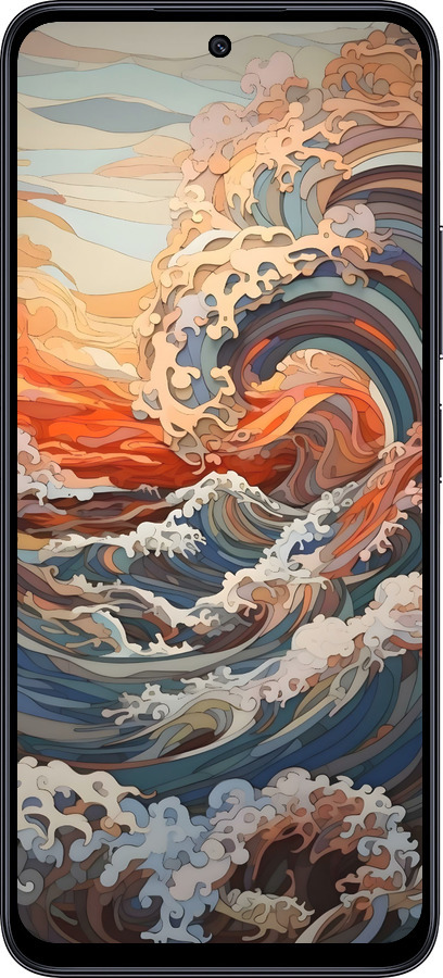 TPU чехол Арт волны для Xiaomi Poco M6 Pro 5G - 6324b-3859 изображение 