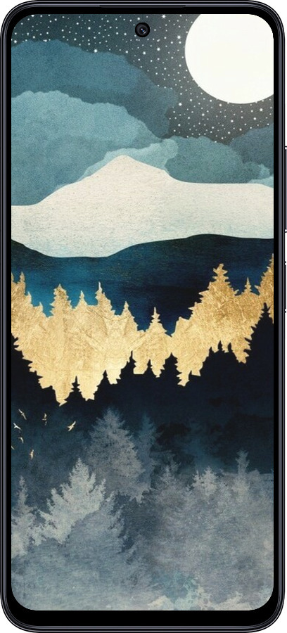 TPU чехол Ночной пейзаж с лесом и горами для Xiaomi Redmi Note 12R - 6493b-3860 изображение 