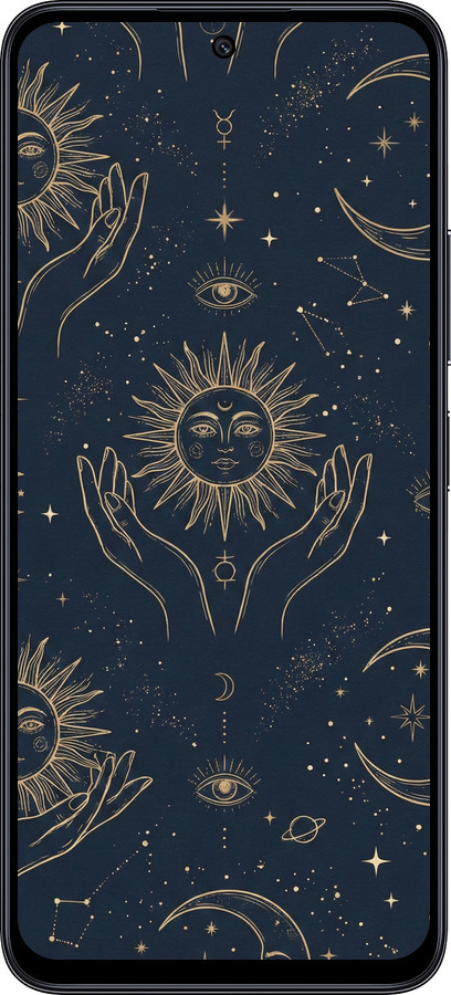 TPU чехол Celestial Harmony: Sun & Moon Gold Mystic Pattern для Xiaomi Redmi 12 5G - 6778b-3194 изображение 