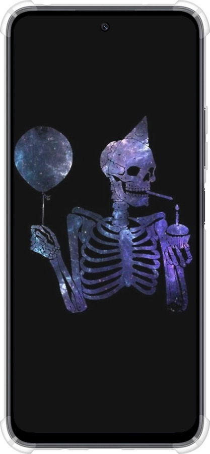 Силикон с усиленными углами чехол Скелетное искусство для Xiaomi Redmi Note 12R - 6536sp-3860 изображение 