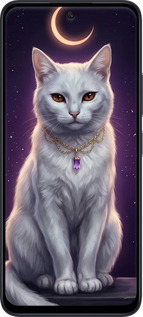 Силиконовый чехол Mystic White Cat Gothic Dark Purple Gold для Xiaomi Redmi 12 - 6805u-3114 изображение 