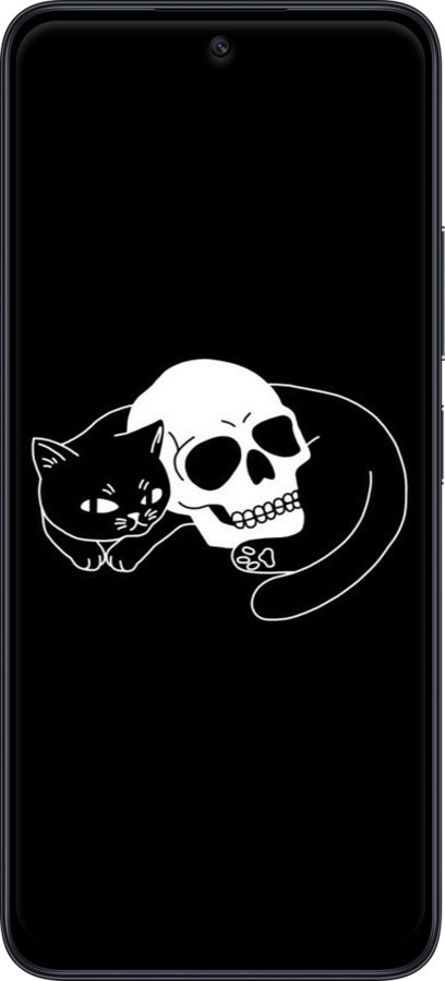 Силіконовий чехол Із зображенням кота та черепа для Xiaomi Redmi 12 - 6491u-3114 изображение 