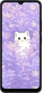 TPU чехол Котик в цветах для Xiaomi Redmi 12C - 6390b-2962 изображение 