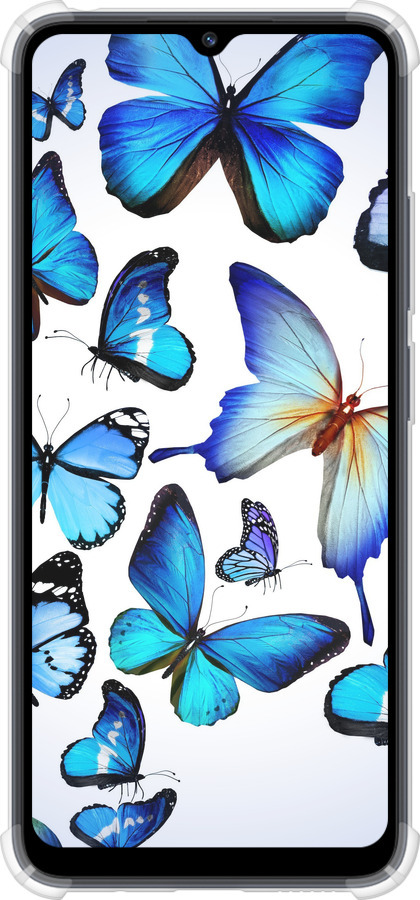 Силикон с усиленными углами чехол Бабочки для Xiaomi Redmi 12C - 6023sp-2962 изображение 